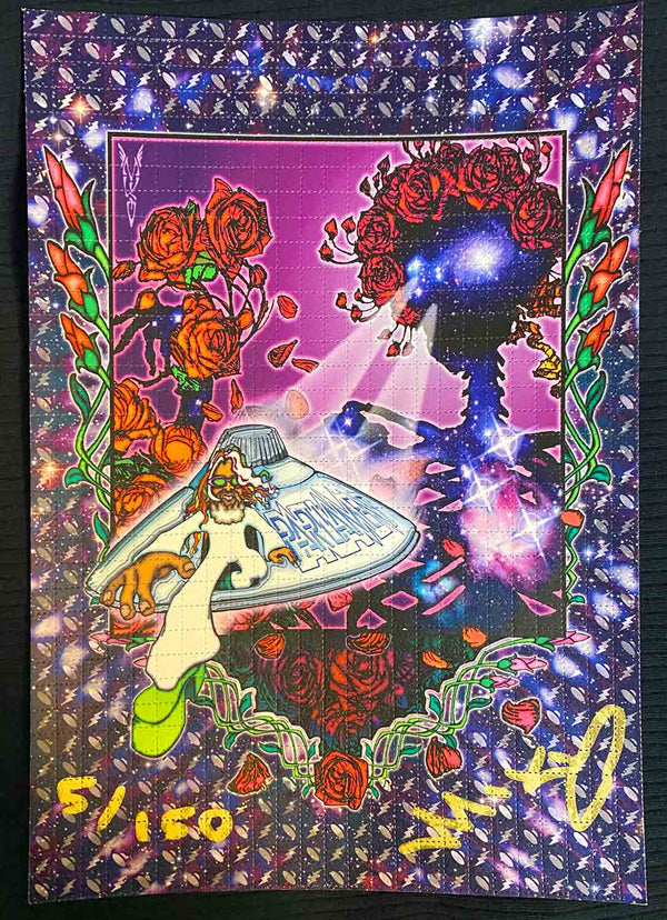 Bertha Beams Down The Mothership Blotter Art by Mikio