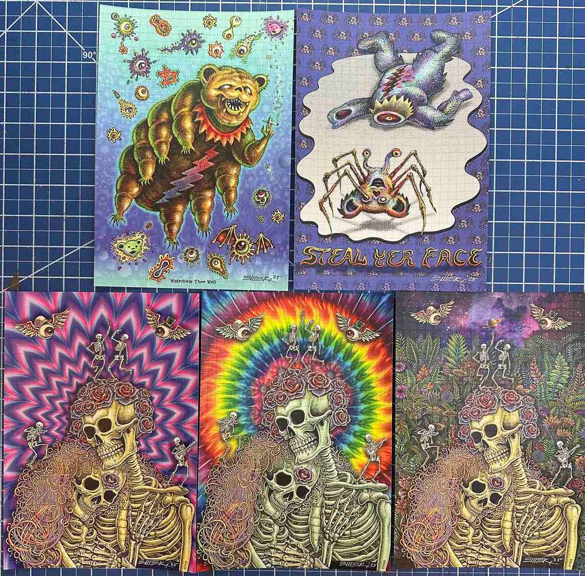 Emek Bicycle Day 2025 Dead Set - 5 Blotter Art Collection - S/P & P/P