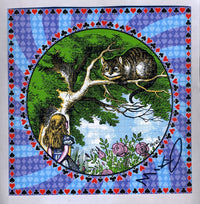 Alice, Caterpillar, and the Cheshire Cat Signed Double-Sided Blotter Art (2 Prints)