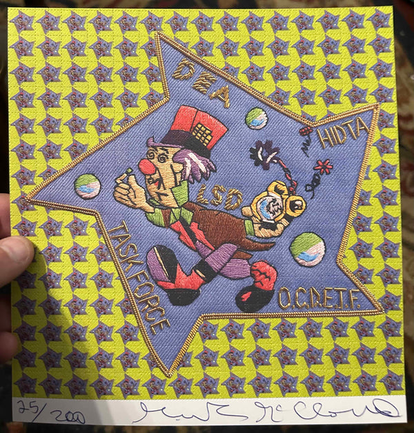 Mad Hatter Drug Task Force Patch Blotter Signed and Numbered by Mark McCloud