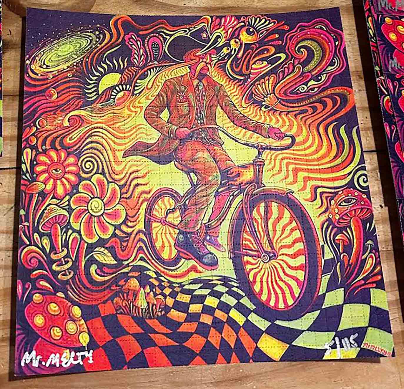 Mr Melty Signed and Numbered Bicycle Day Blotter Art – Shakedown