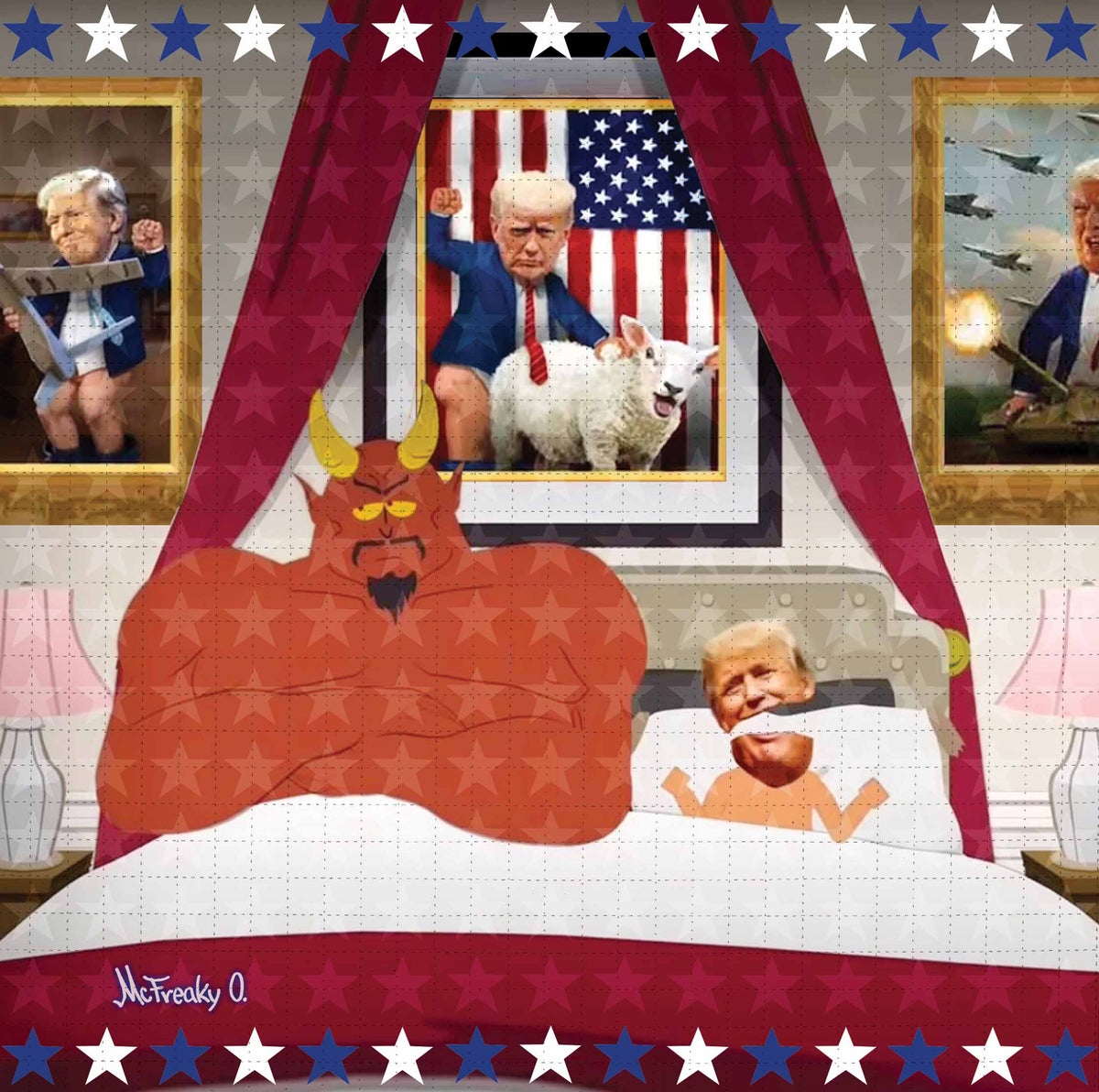 “Relax, Guy!” Satan and Trump Blotter Art