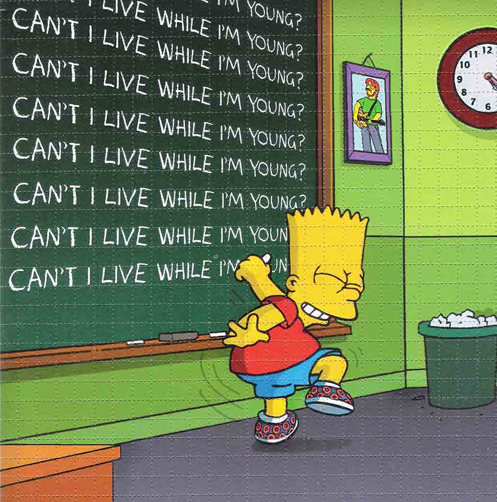 Bart Live While I'm Young Blotter Art