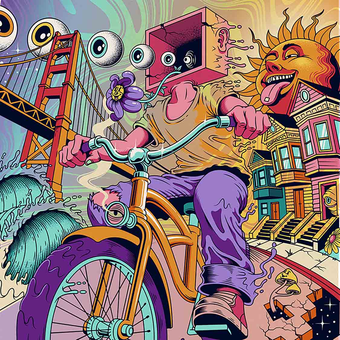 Bicycle Day SF Blotter Art