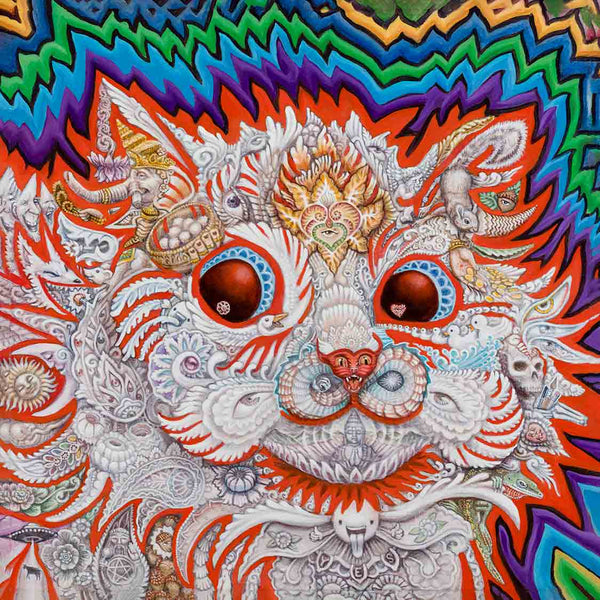 Randal Roberts Red Cat Signed Blotter Art