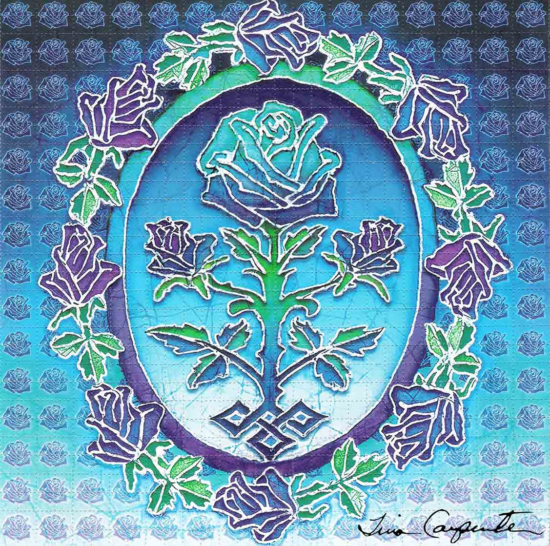 Tina Carpenter Signed Blue Rose