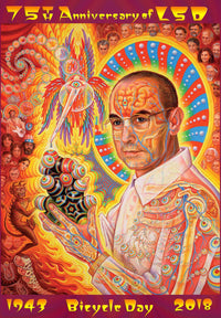 Alex Grey "St Albert" Hofmann 75th Anniversary Blotter Art