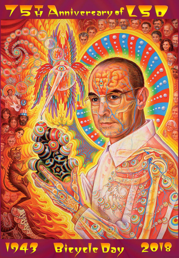 Alex Grey "St Albert" Hofmann 75th Anniversary Blotter Art