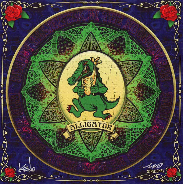 Alligator Blotter Art Signed by Ken Schneidman