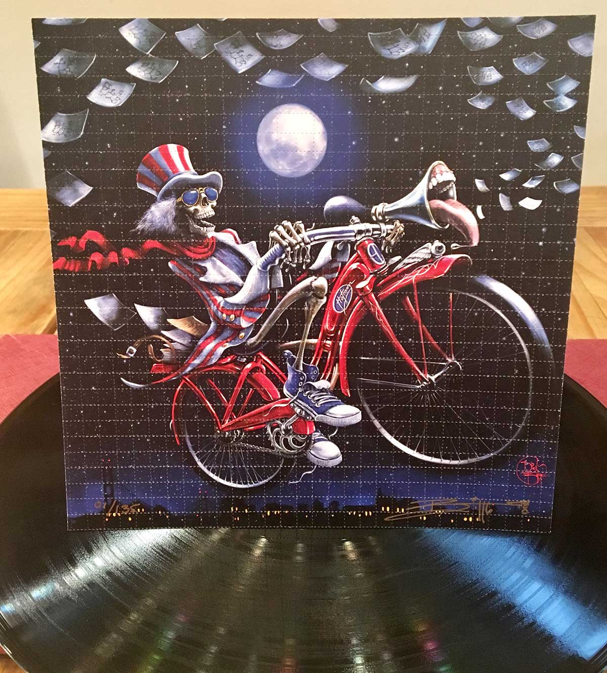 Richard Biffle "Bicycle Daze" Signed, Numbered Blotter Art