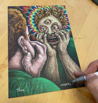 Emek "Not Again'" Blotter Art