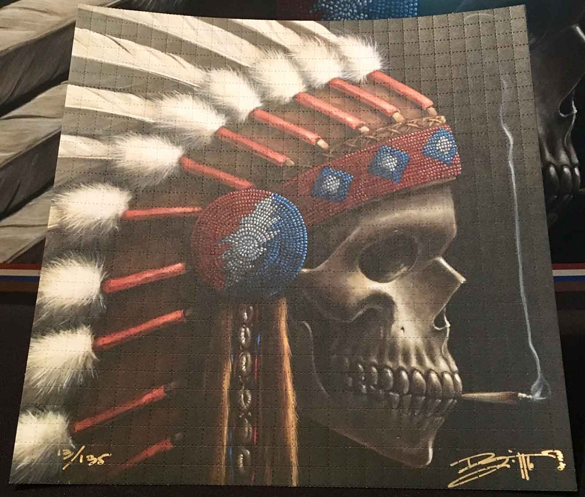 Richard Biffle "Head Chief" Signed, Numbered Blotter Art
