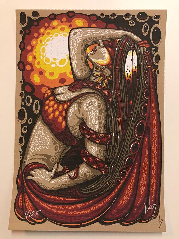 "Red Hot Mama" Blotter Art by Jeff Wood