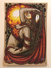 "Red Hot Mama" Blotter Art by Jeff Wood
