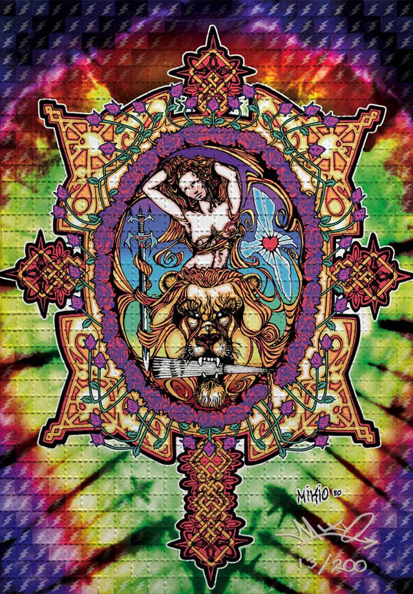 Mikio Lady With A Fan Blotter Art - Signed, Numbered