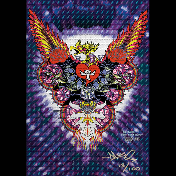 Not Fade Away Blotter Art by Mikio - Purple