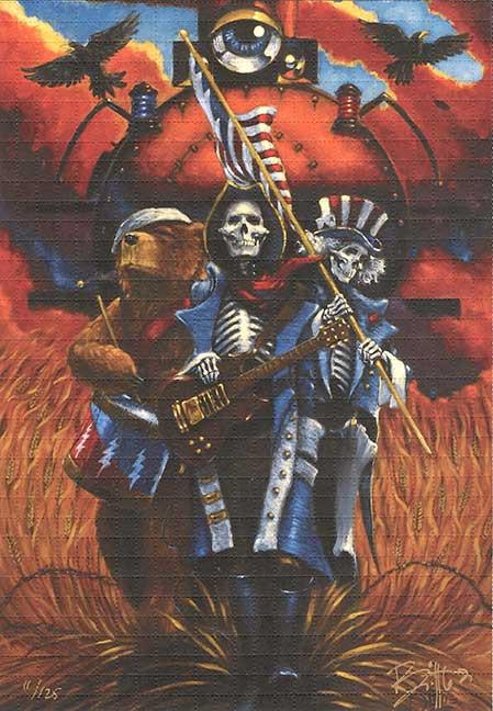 Grateful Dead Blotter Art "Bound For Glory" Fare Thee Well Image by Richard Biffle