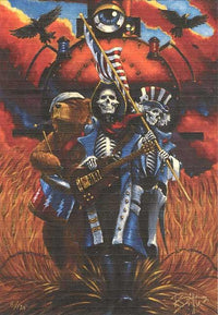 Grateful Dead Blotter Art "Bound For Glory" Fare Thee Well Image by Richard Biffle