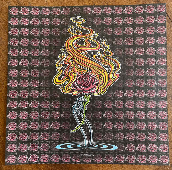Robert Marx Flaming Rose Blotter Art