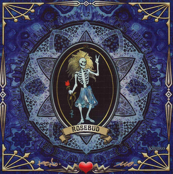 Rosebud Blotter Art Signed by Ken Schneidman