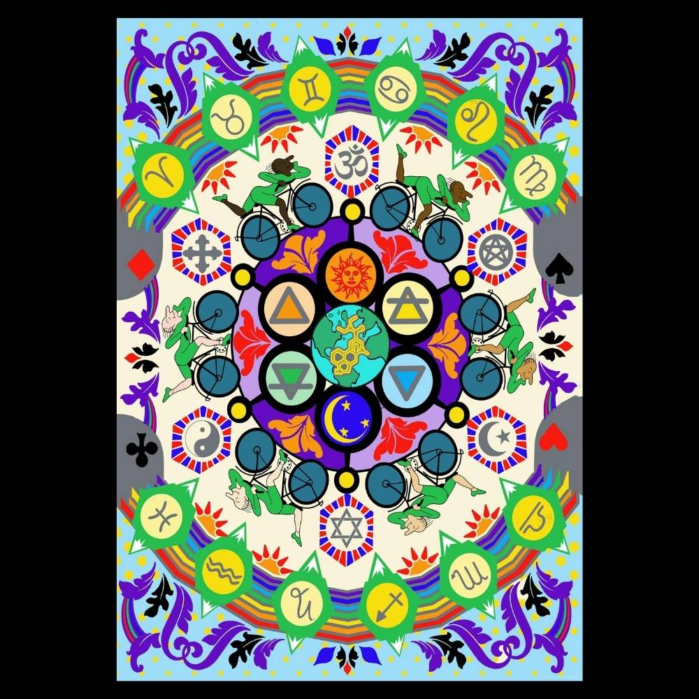 Tripp Shealy Bicycle Day Playing Card Blotter Art - Back