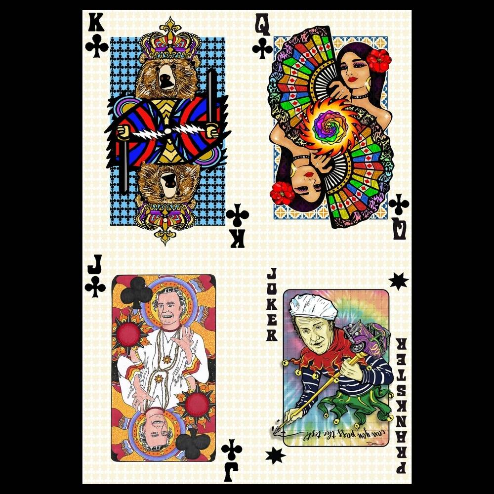 Bicycle Day Playing Card Blotter Art - Clubs