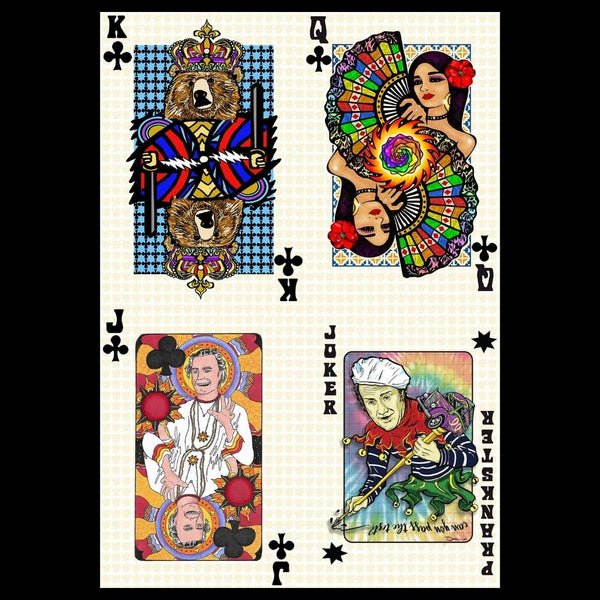 Bicycle Day Playing Card Blotter Art - Clubs