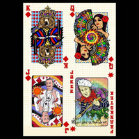 Bicycle Day Playing Card Blotter Art - Diamonds