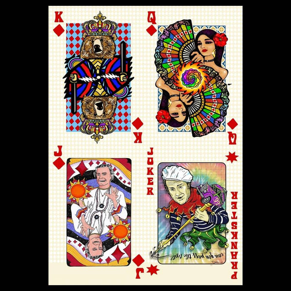 Bicycle Day Playing Card Blotter Art - Diamonds