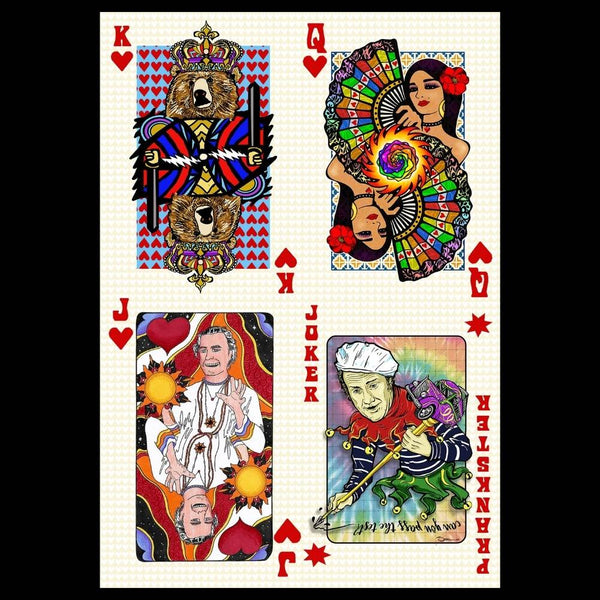 Bicycle Day Playing Card Blotter Art - Hearts