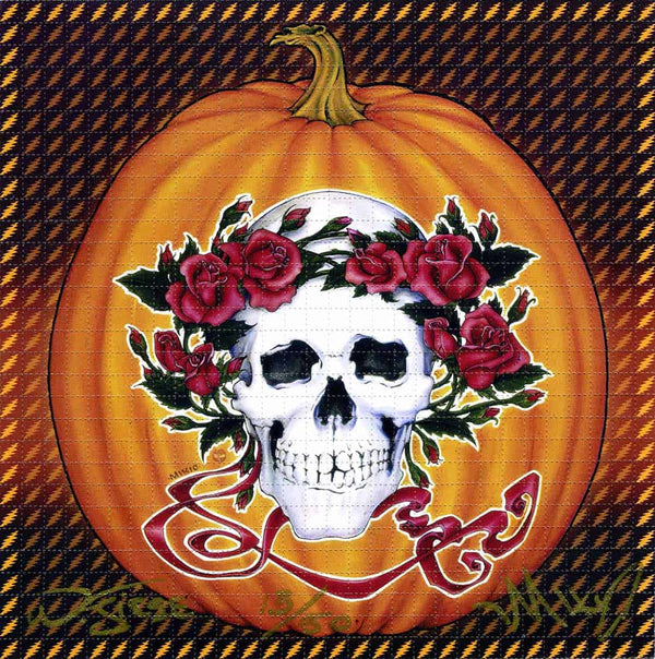 Grateful Dead Halloween Pumpkin Signed Numbered Blotter Art