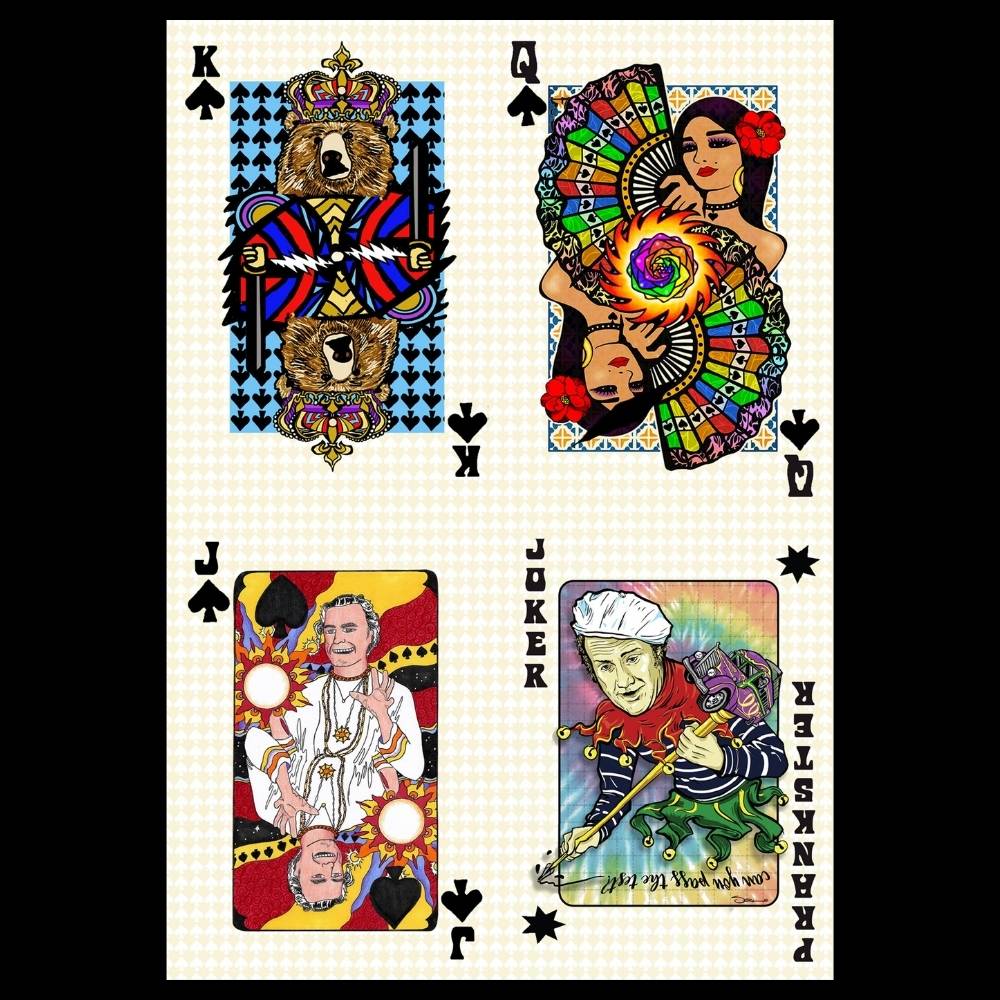 Bicycle Day Playing Card Blotter Art - Spades